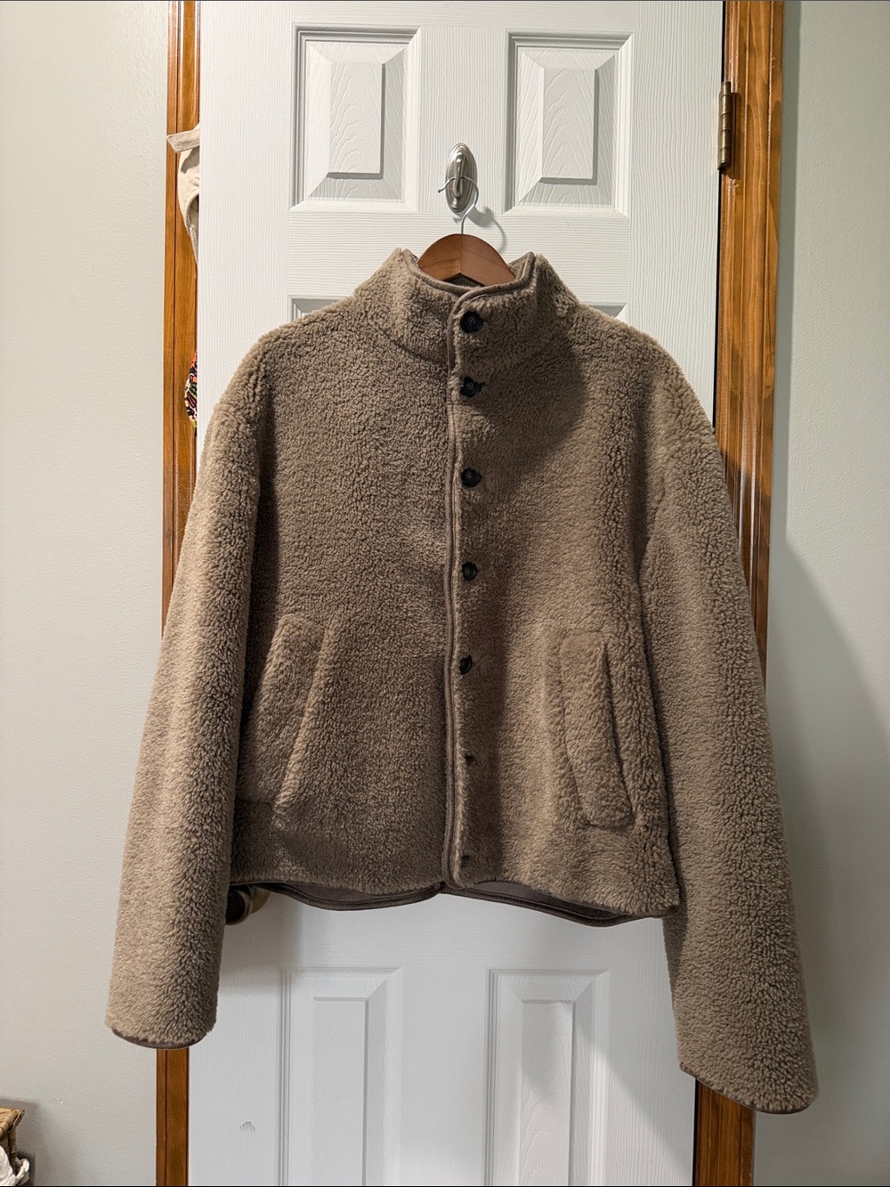 Zara Teddy Jacket in Taupe Brown